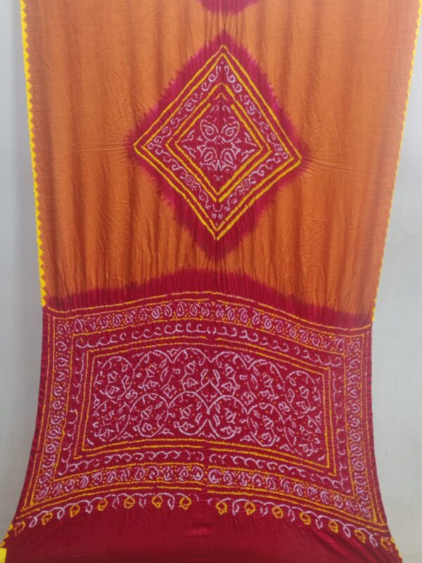 Red Gajji Silk Saree / Embroidered Lace Border / Free Shipping in US - Etsy