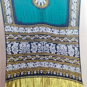 Gajji Galo bandhej saree - Blueish Grey Color