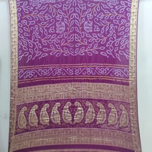 DARK WINE AMBADAL GAJJI BANDHANI SAREE