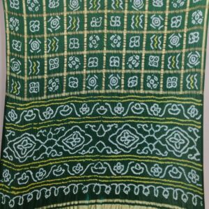 GREEN GAJJI SILK GHARCHOLA BANDHANI SAREE