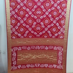 MAROON PURE GAJJI SILK ZARI BORDER PALLU SAREE