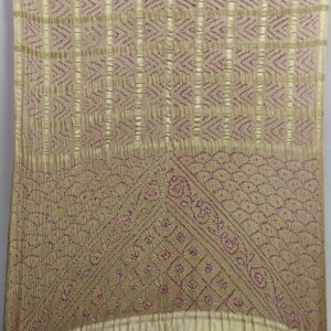BEIGE WITH PINK DOTS GHARCHOLA SAREE