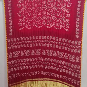 RED AND MAROON RAI BANDHANI GAJJI SILK SAREE