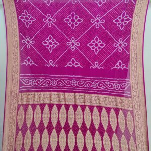 RANI PINK PURE GEORGETTE RAI BANDHANI SAREE