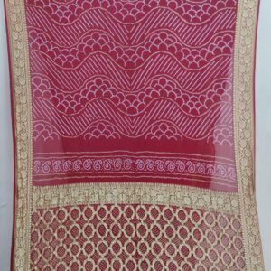 MAROON GEORGETTE BANDHANI SAREE