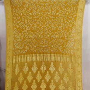 MASTURD YELLOW GEORGETTE BANDHANI SAREE