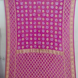 RANI PINK GEORGETTE BANDHANI SAREE