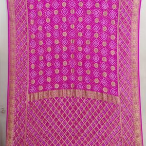 PINK GEORGETTE BANDHANI SAREE