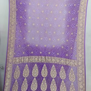 LILAC GEORGETTE BANDHANI SAREE