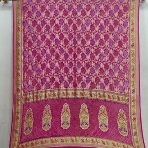 RANI PINK MINAKARI KHADDI GEORGETTE BANDHANI SAREE