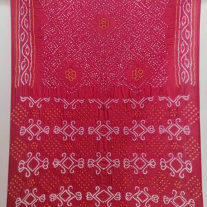 RED PURE SILK BANDHANI SAREE WITHOUT ZARI