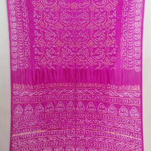 PINK PURE SILK BANDHANI SAREE WITHOUT ZARI