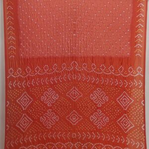 RUST PURE SILK BANDHANI SAREE WITHOUT ZARI