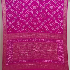 PINK GAJJI SILK BANDHANI SAREE