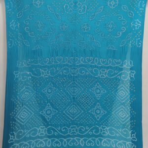 MORPICH BLUE PURE SILK BANDHANI SAREE WITHOUT ZARI