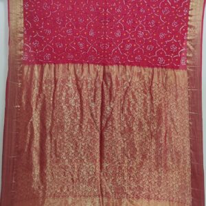 RED PURE SILK BANDHANI SAREE