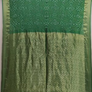 GREEN PURE SILK BANDHANI SAREE