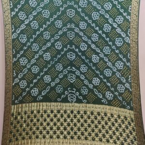 GREEN GAJJI SILK BANDHANI SAREE
