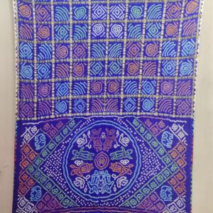 ROYAL BLUE GHARCHOLA BANDHANI SAREE