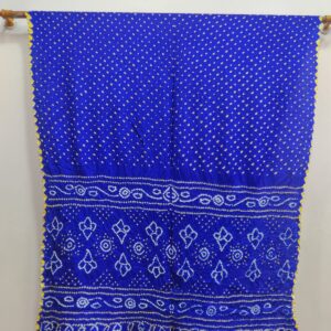 Pure Gajji Silk Bandhani Saree - Royal Blue Gajji Dano Saree